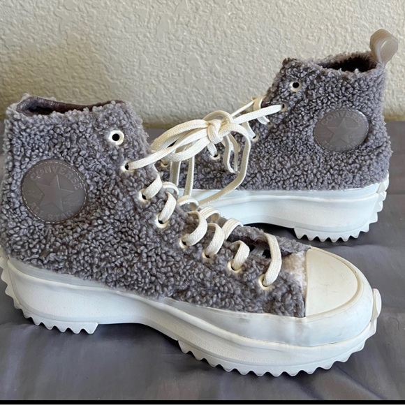 Converse Sherpa Platform Womens Converse Sneakers 7 New - Picture 1 of 9